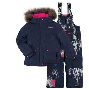 Conifère Flair Flex Girls Snowsuit Set / Navy/Pink / Size 14